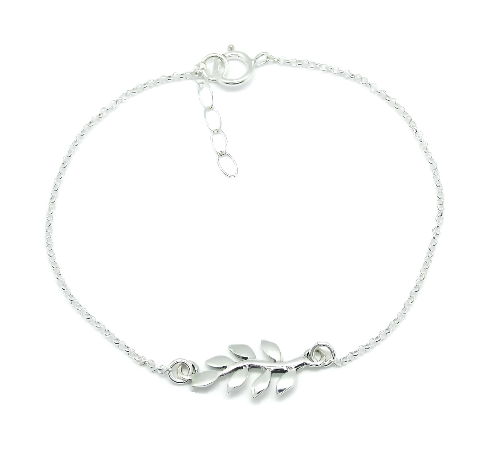 Silver Olive Leaf Charm Bracelet. – 99 fashion Thailand