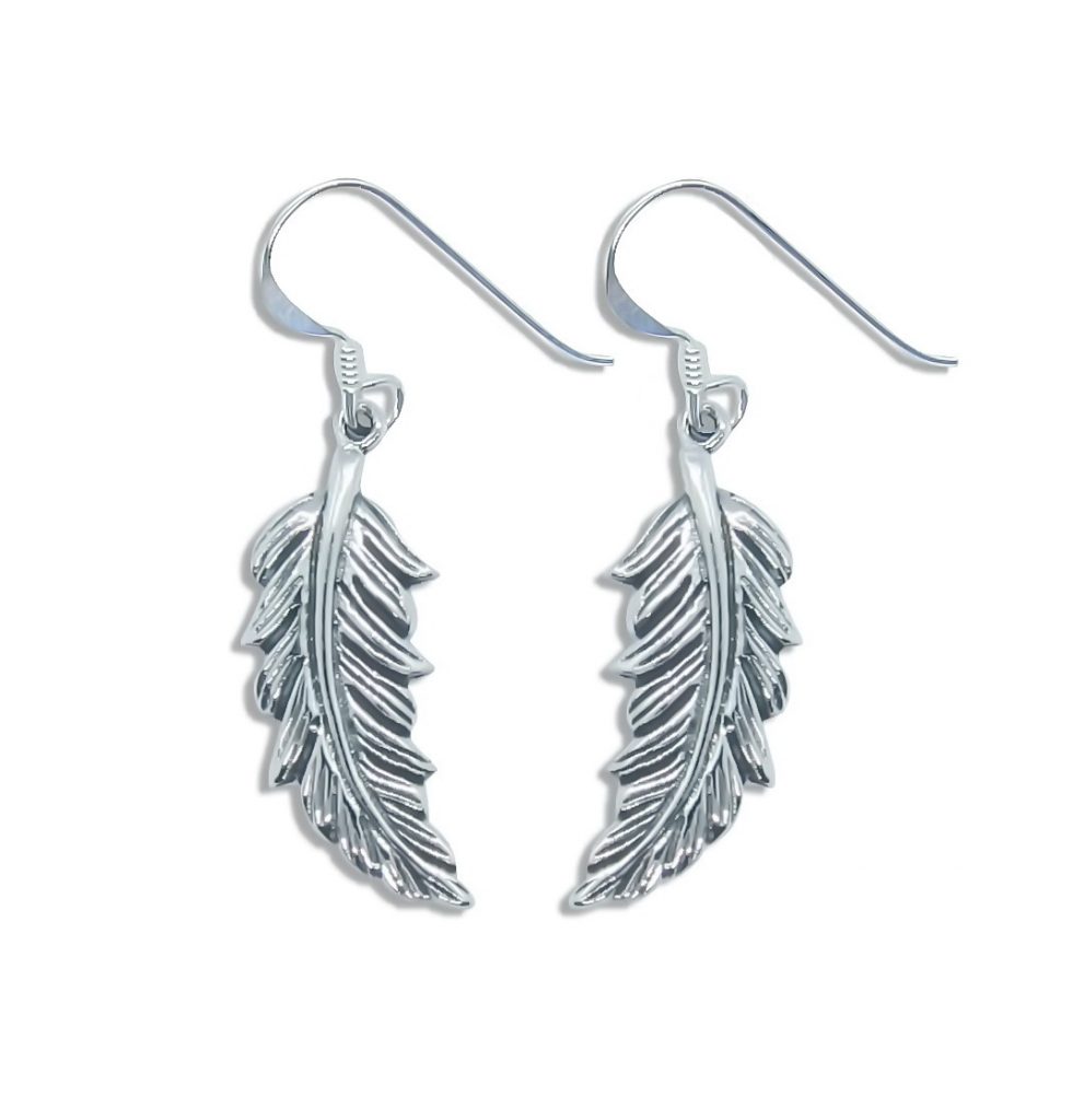 Silver Feather Earrings. – 99 fashion Thailand