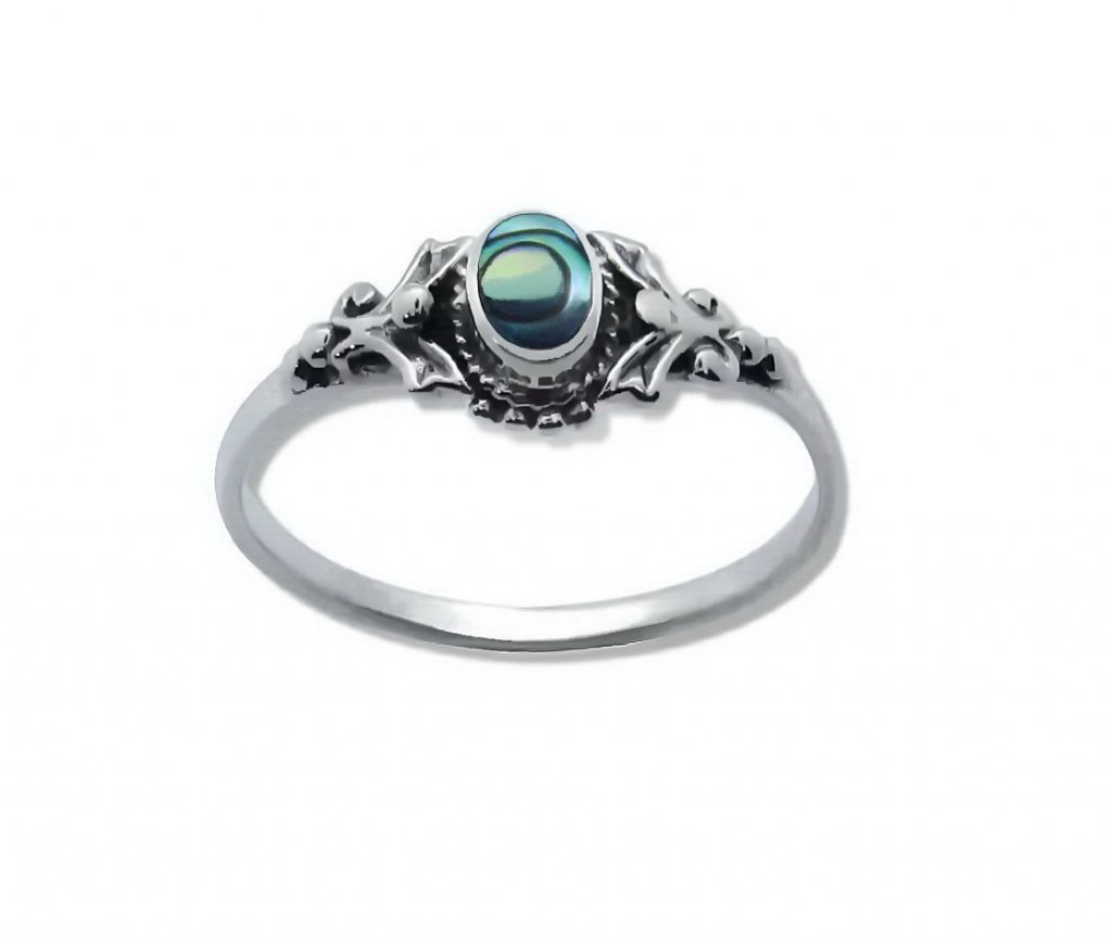 Silver Vintage Ring with Oval Abalone/Paua shell. – 99 fashion Thailand